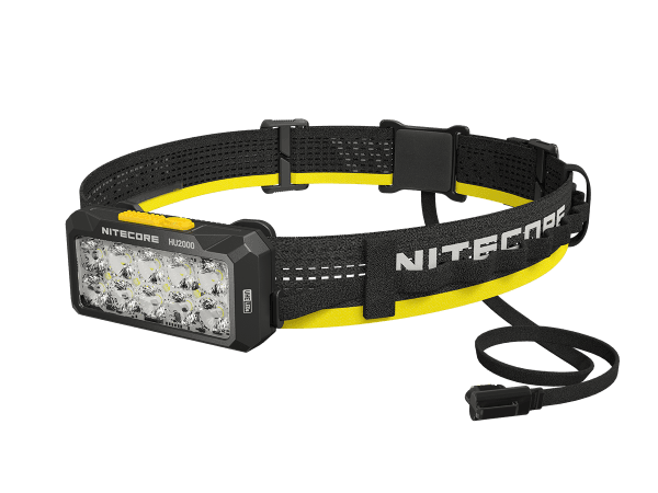 Lampe frontale de travail Nitecore HU2000, jusqu'à 2000 lumens, sans source d'alimentation propre, LED NiteLab UHE, avec clip universel