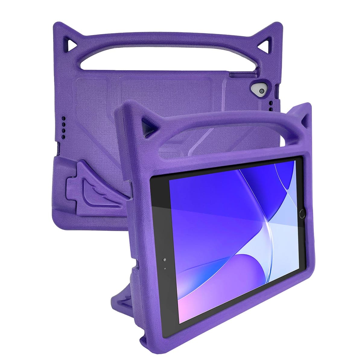 1pc Ã‰tui de protection pour tablette en EVA avec petit diable cartoon violet, apparence de chat animal avec support pour faciliter le transport,