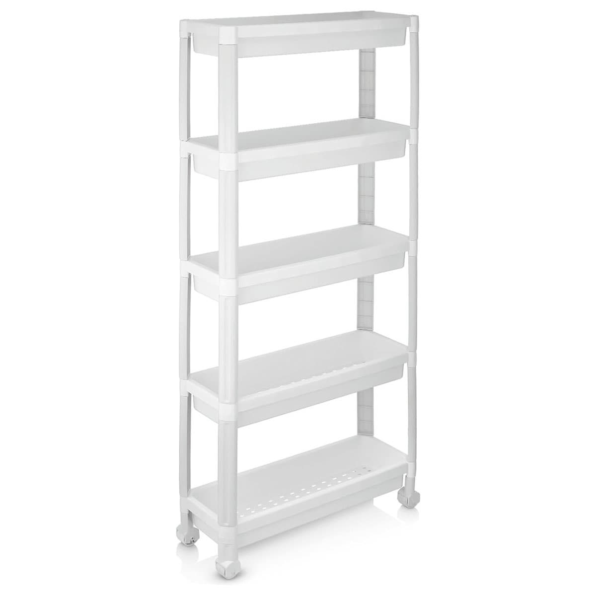 Chariot de Rangement Roulant à 5 Niveaux Organisateur Mobile Gain de Place avec Roulettes Fluides Ét