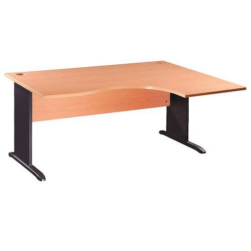Bureau Compact L160 Retour Drt Pied L Gri Anth Office Ii