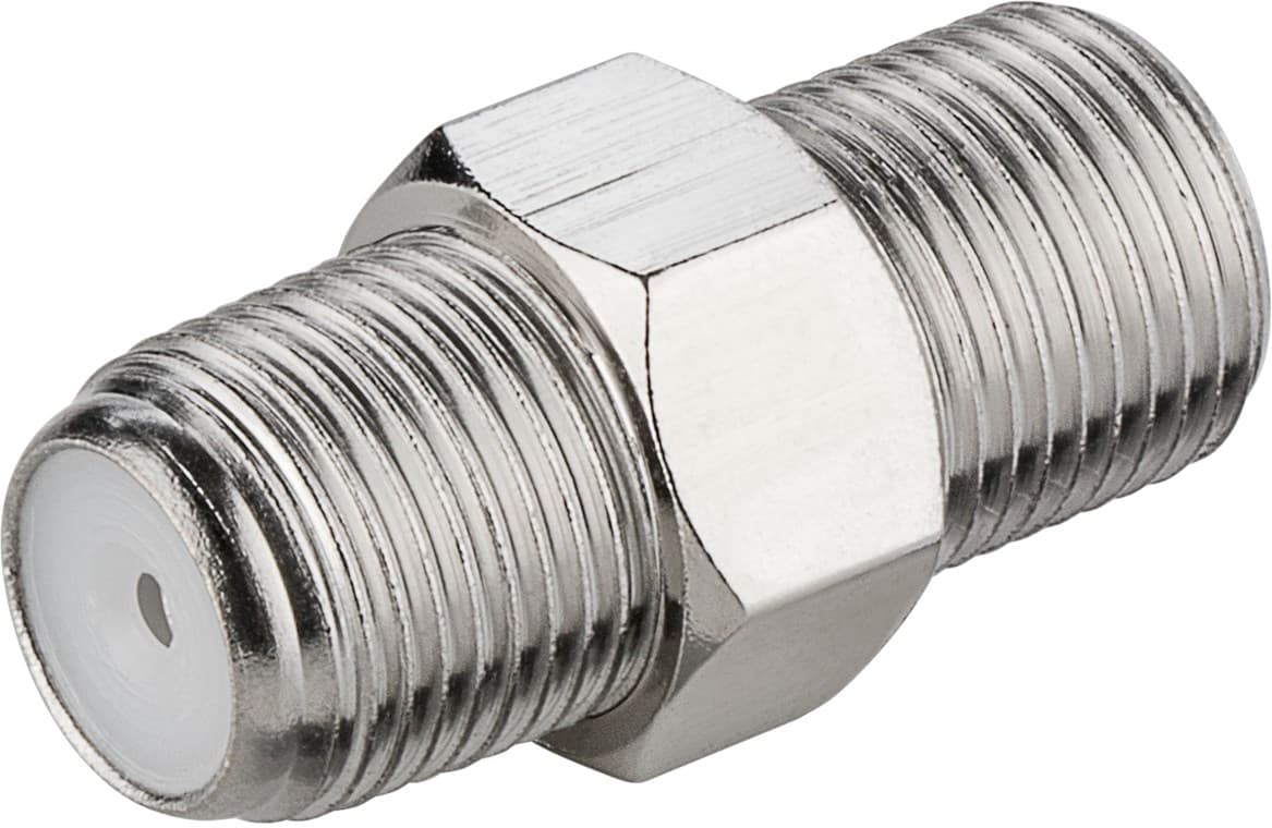Connecteur Goobay F : prise F > prise F - fiche d'adaptation en mélange cuivre-zinc