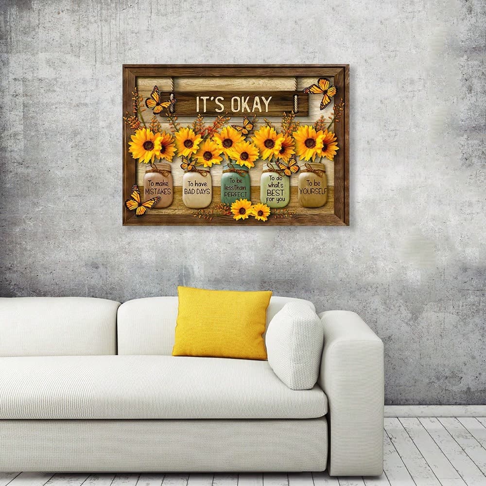 1 Pièce Affiche D'art Mural En Toile Inspirante Vintage Motivant Sunflower Peinture De Décoration Murale Moderne Pour La Chambre À Coucher Salon