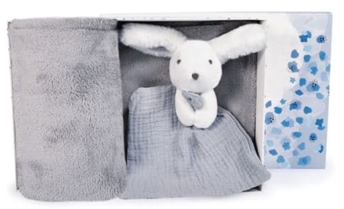 Coffret Plaid et Doudou Lapin Happy Glossy